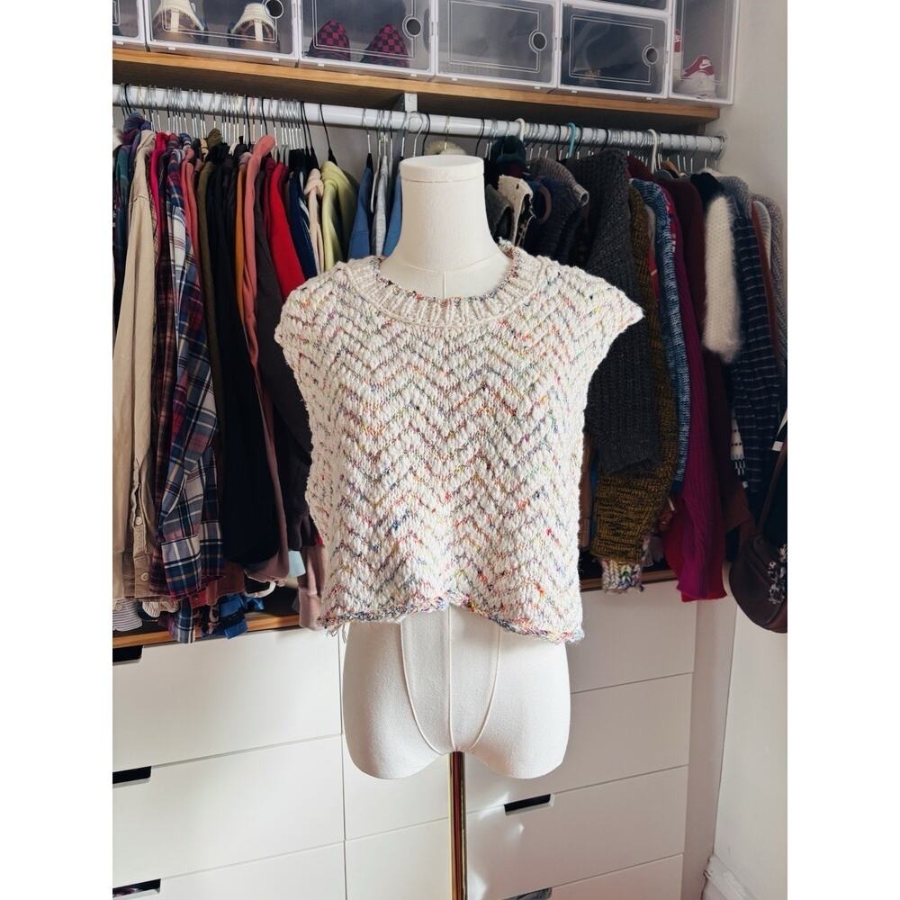 Free people luce tank Vest Vanilla Combo Womens Size Large